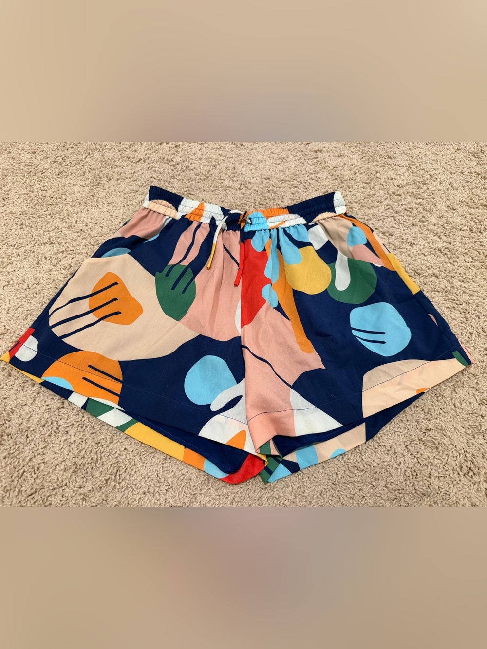 CROSBY by Mollie Burch Navy Multicolor Abstract Athletic Shorts